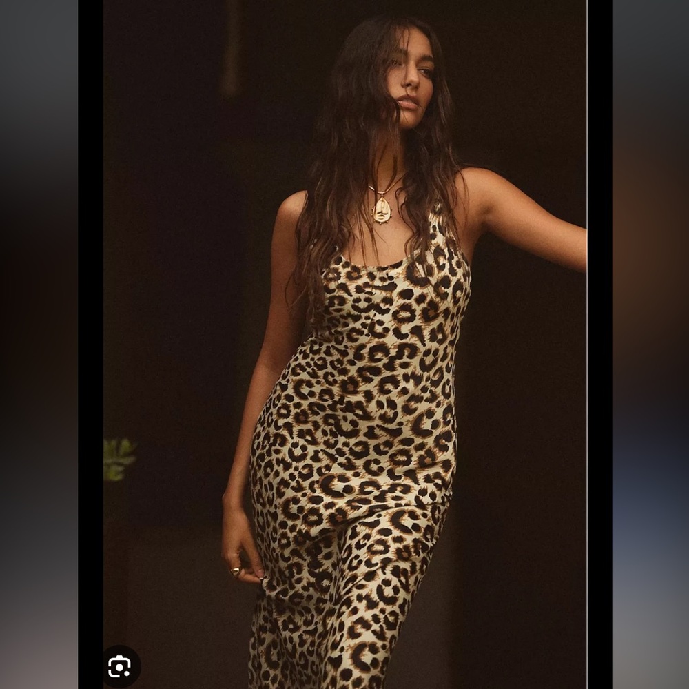 ANTHRO conditions apply leopard slip maxi dress